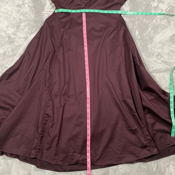 COS Dress 6 Puff Sleeve Midi Prairie Cottage Milkmaid Witchy Goth Flowy Pleated - Picture 14 of 16